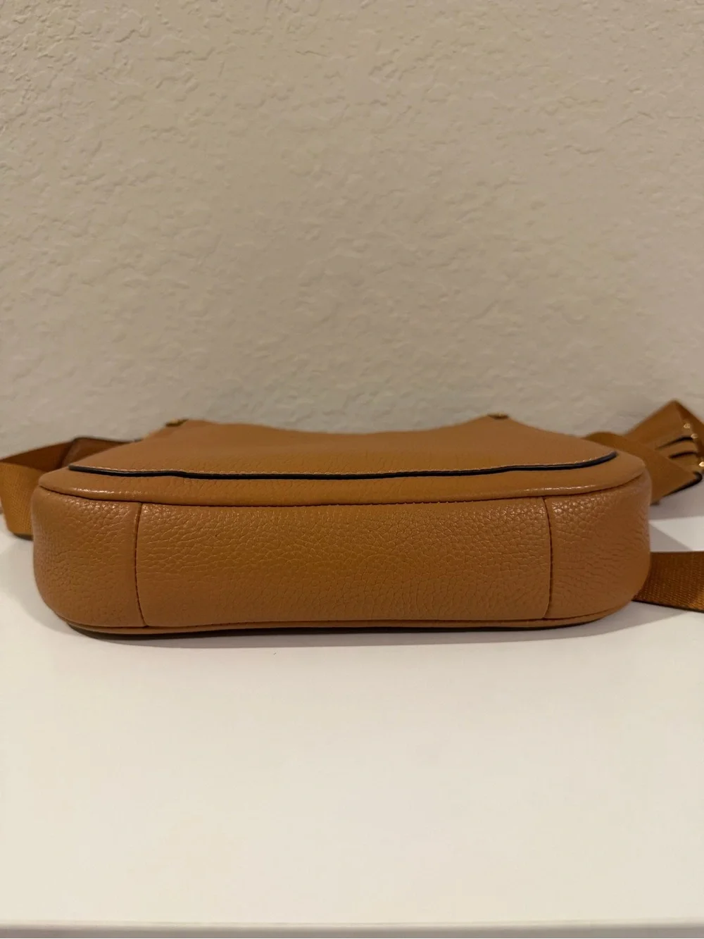 kate spade Caramel Pebbled Leather Crossbody with Adjustable Web Strap